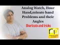 Analog watch,, hour hand, minute hand and their angles