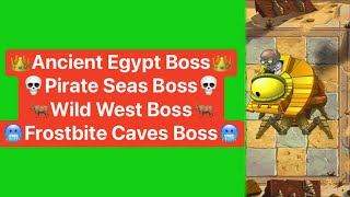 Plants vs Zombies 2 | Egypt Boss, Pirate Boss, Wild Boss, Frostbite Caves Boss