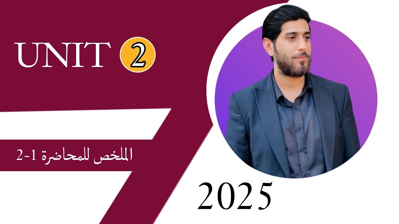 ملخص المحاضرات 1-2 | الوحدة الثانية | المحاضرة الثالثة