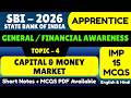 Capital &amp; Money Market MCQS | SBI Apprentice 2026 General Financial Awareness PDF Notes | SBI GK MCQ