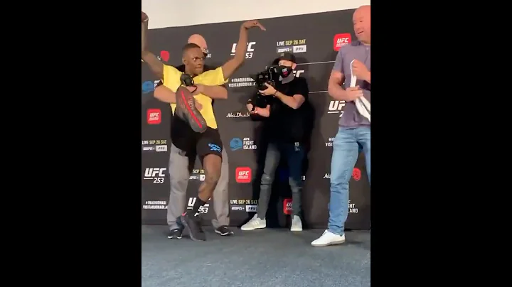 Israel Adesanya throws belt at Paulo Costa after weigh ins #ufc #israel #paulocosta