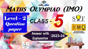 IMO Level 2 Maths Question Paper for Class 5 | Level 2 IMO Class 5 of 2023-24 part-I #v48