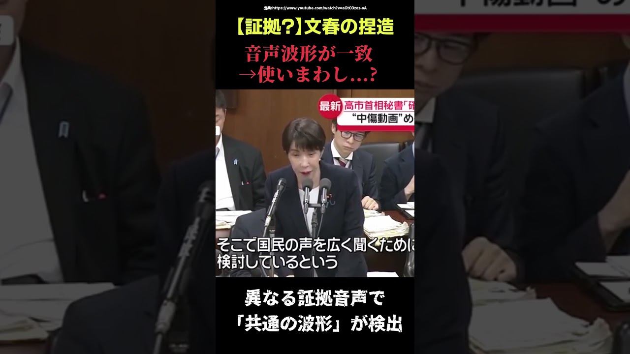 【証拠？】文春の捏造疑惑、音声の使い回しをしていた？←"サナエトークン"騒動