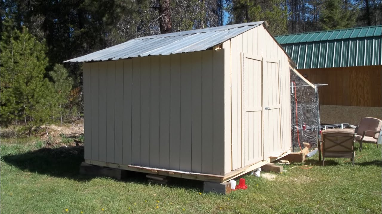  The 10x10 shed kit / chicken coop part # 3 from (home depot) - YouTube