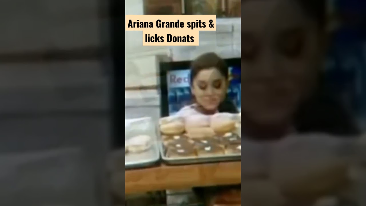 Ariana Grande Spits & licks Donats 