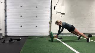 Landmine Alternating Push Ups