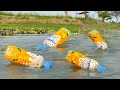 Plastic Bottle Hook Fish Trap || Village Boy Catching Catfish Using Plastic Bottle || Hook Fishing