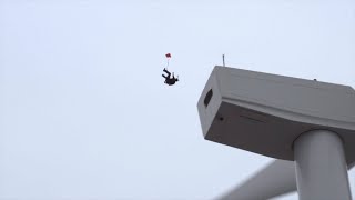 GAINER from Wind Turbine ||  BASE jump