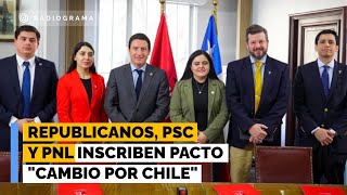 Republicanos, PSC y PNL inscriben pacto "Cambio por Chile", descartando lista única con Chile Vamos