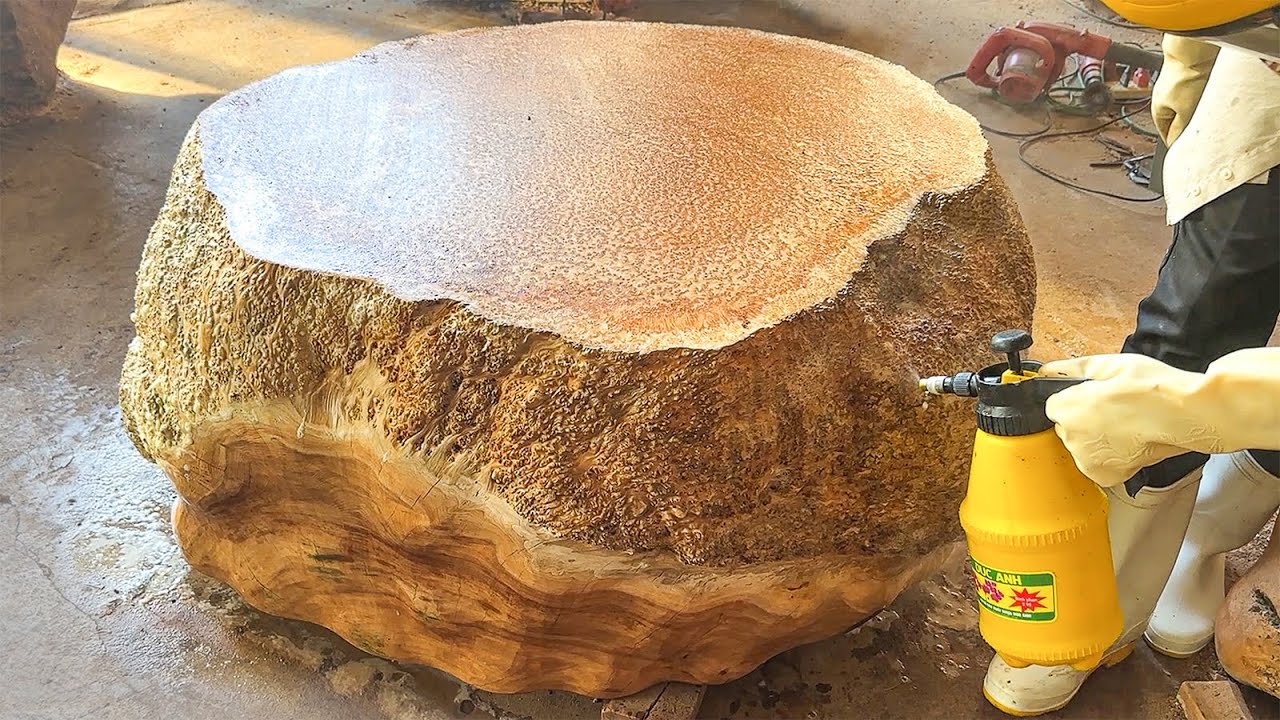 Strange Wood Grain on Burl Wood // Create a One-of-a-Kind Monolithic Coffee Table in The World