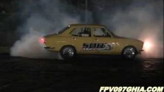 SDR MOTORSPORT MAZDA RX2 13B TURBO BURNOUT AT SUPERNATS EASTERN CREEK RACEWAY - 1.10.2011