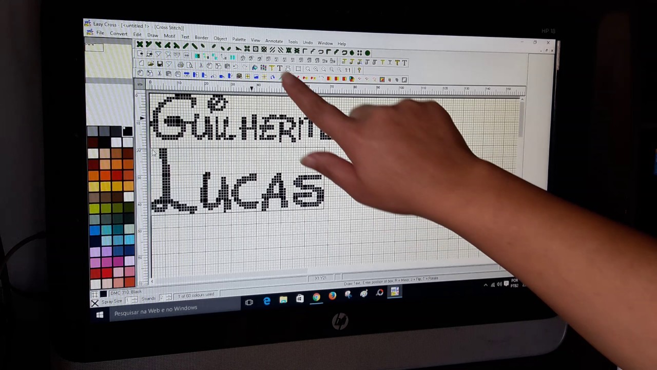 Como colocar altura e largura nos nomes no Easy Cross