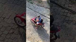 Dog Begs for Ride on Owner's Motorbike