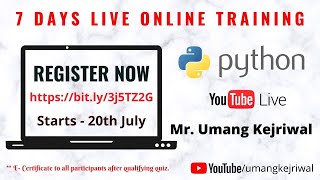 Day 6 - Online Live Training on Python