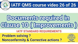 IATF CLAUSE 10 DOCUMENTS