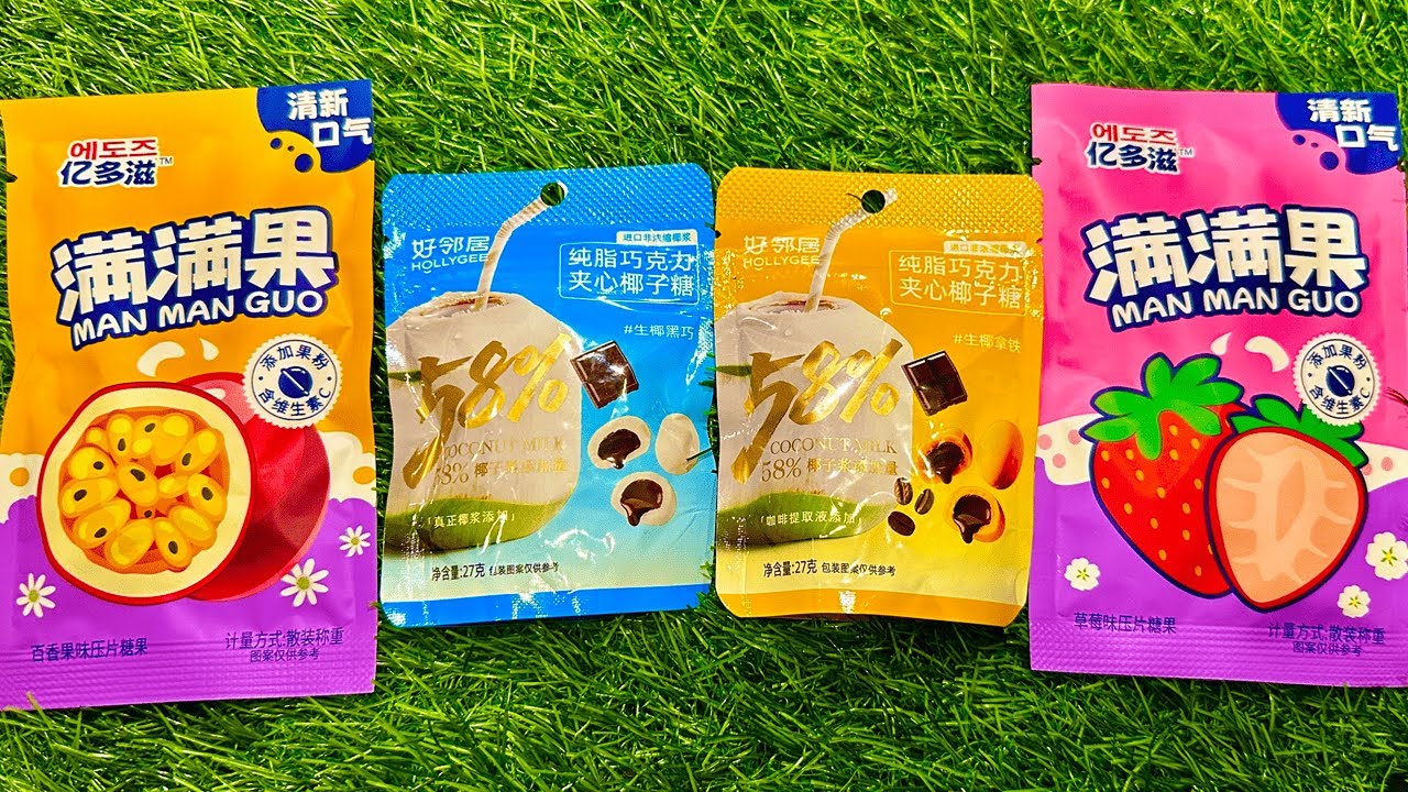 ASMR FRUIT GUMMIES & COCONUT CHOCOLATES 🥥🍓 Unboxing & Tasting Sounds