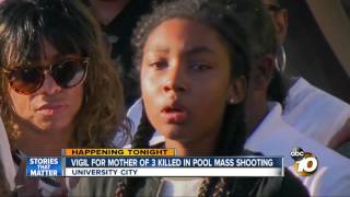 Vigil for mother of 3 killed in pool mass shooting