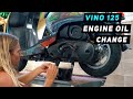 Yamaha Vino 125 Oil Change / Strainer / Filter Element Cleaning Tutorial | Mitch's Scooter Stuff