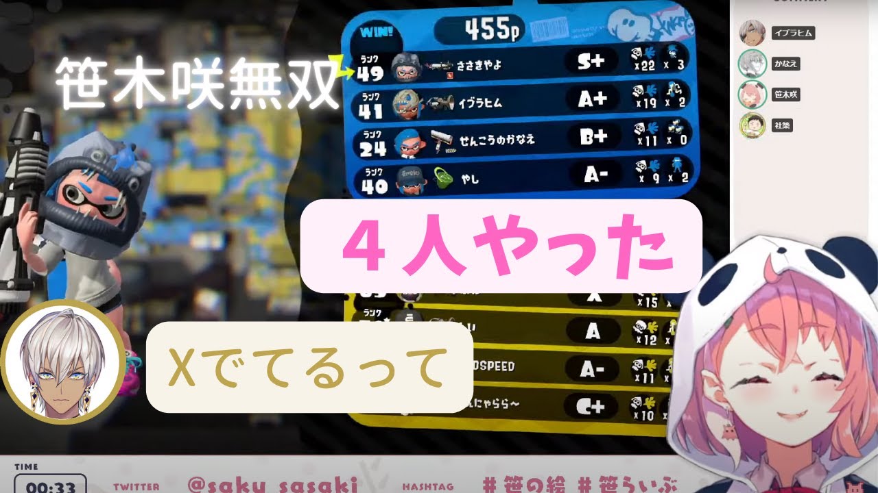 【スプラ2】にじさんじプラベで無双する笹木咲【にじさんじ/切り抜き/笹木咲】