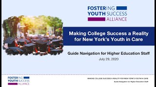 Webinar #5: Guide Navigation for Higher Education Staff
