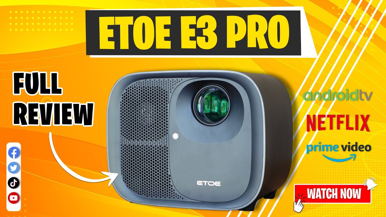 ETOE E3 Pro Best Portable Projector Android TV 1080P Full Tour