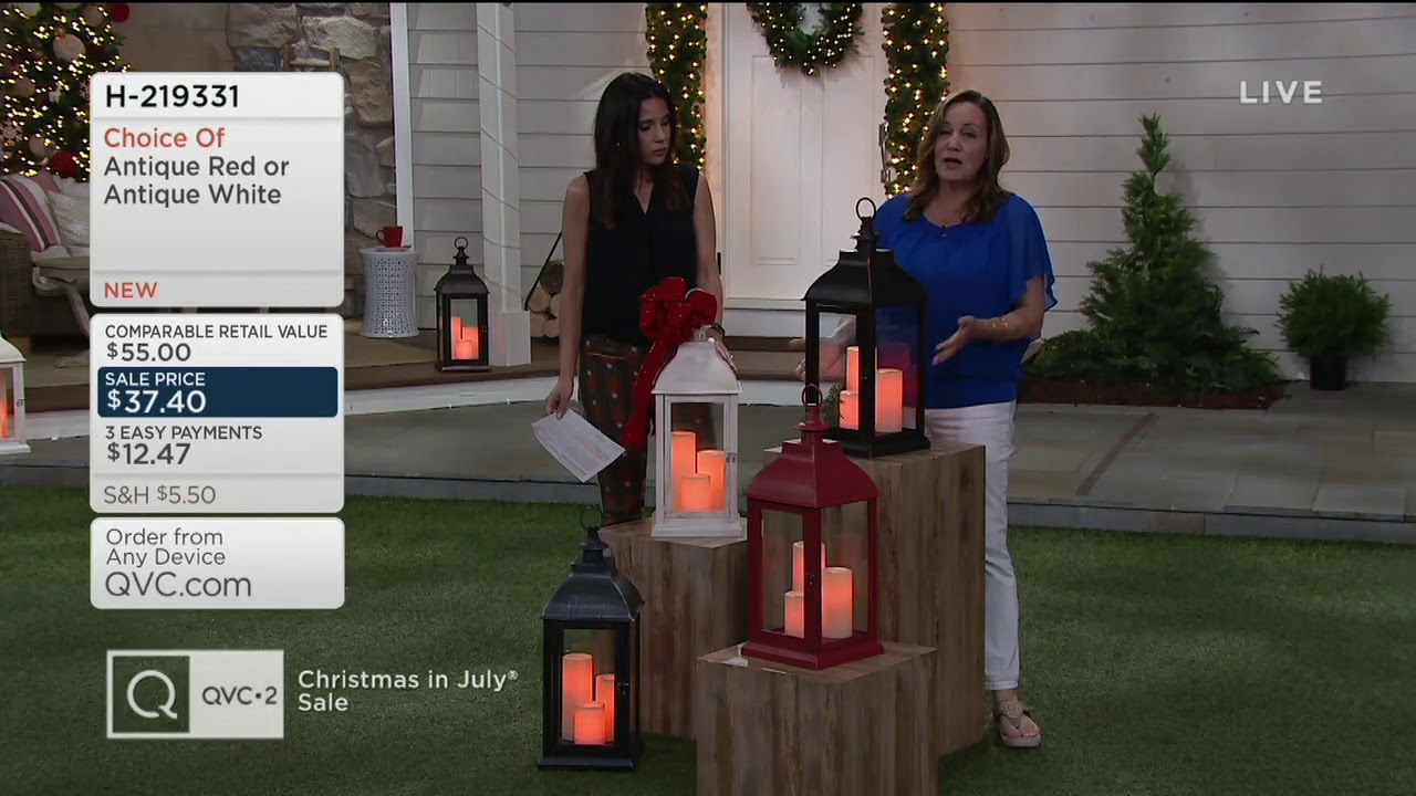 Candle Impressions 23" Large Indoor/ Outdoor Lantern with 3 Candles on