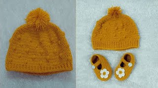 طريقة عمل ايس كاب او طاقية بيبي بغرزة الكلاستر / crochet baby hat cluster stitch