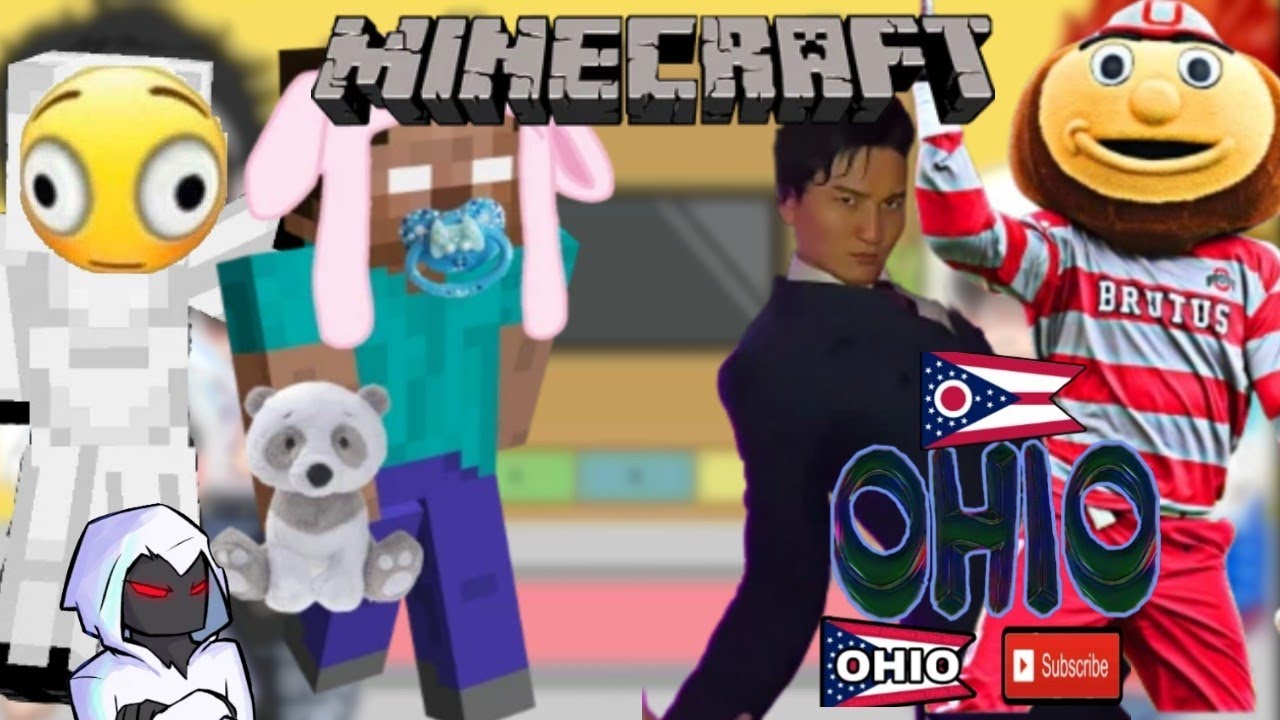 Minecraft characters react to Ohio speedruns 