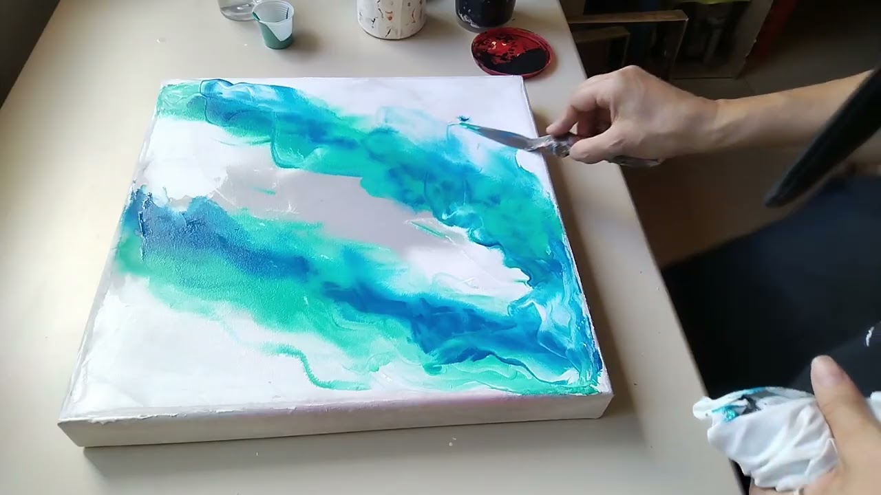 Pintura abstrata sobre tela.