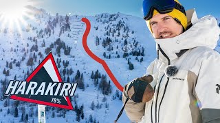 Live Sturz | Steilste Piste im Zillertal: Harakiri (78%) in Mayrhofen