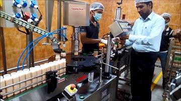 Flavored Milk Pet Bottle Automatic Single Head Screw capping Machine with Cap elevator