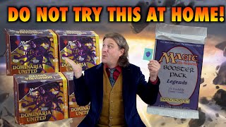 Do Not Try This At Home! Dominaria United Collector Booster Boxes VS Legends Booster Pack!