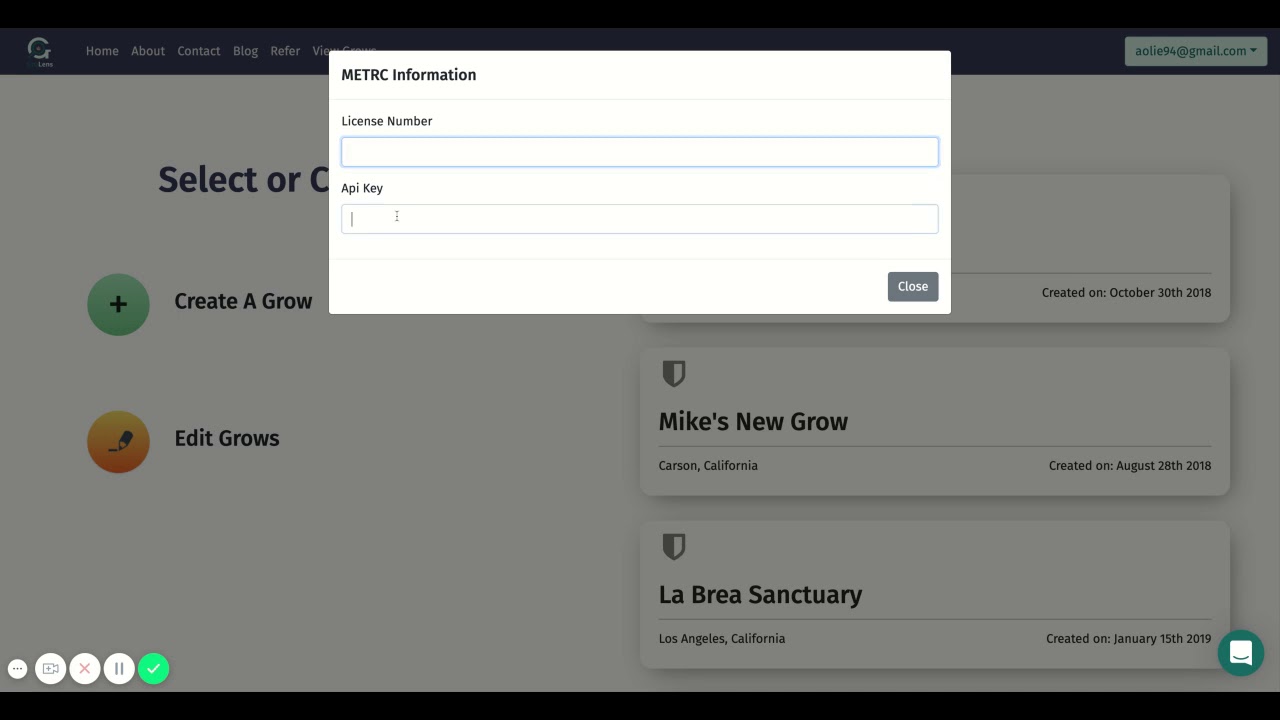 Connecting License Grow to Metrc