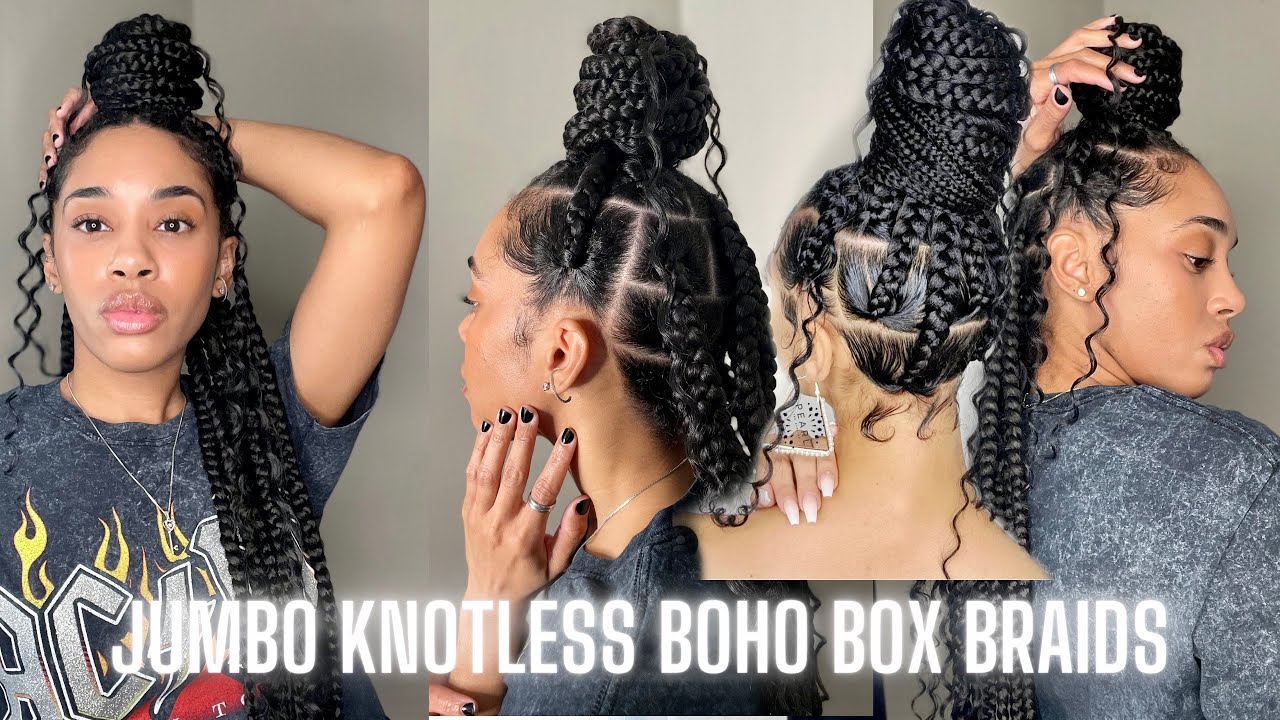 How To Do Knotless Boho Box Braids On Yourself Pearlthestylist