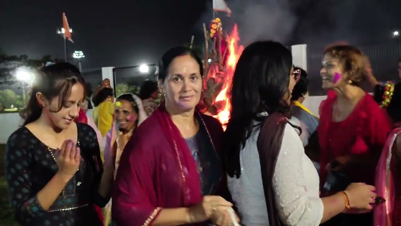 Holika Dahan at Munroe Road Shiv Mandir, Cunupia, Trinidad 
