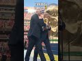 Donald Trump did not want to leave the stage as Spain lift the World Cup trophy 😅