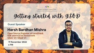 GDSC IGDTUW Autumn of Code 🍁| Getting started with GSoD - By Harsh Bardhan Mishra, GSOC’21, GSOD’21
