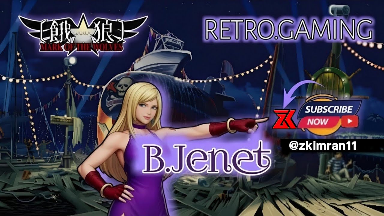 🎮Garou Mark⚡Of The Wolves🕹️B.Jenet 💥Game Play🔥Retro Fighting Game