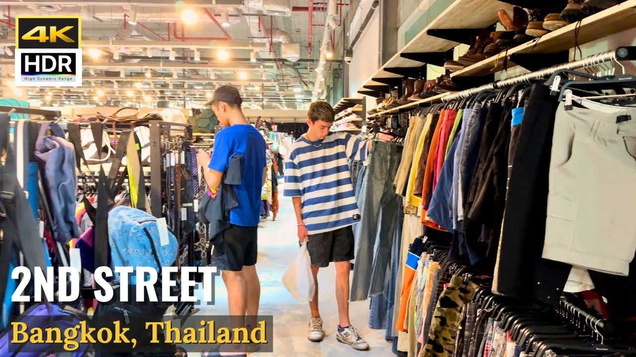 Shopping Second Hand Clothing and Brand Name At 2nd Street Big C Plaza Bangkok, Thailand [4K HDR]
