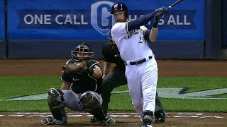 MIA@MIL: Lucroy rips a triple down the line in right