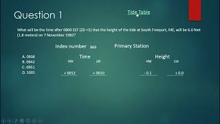 Lesson 13   C (Tide Tables USCG Exam Prep)