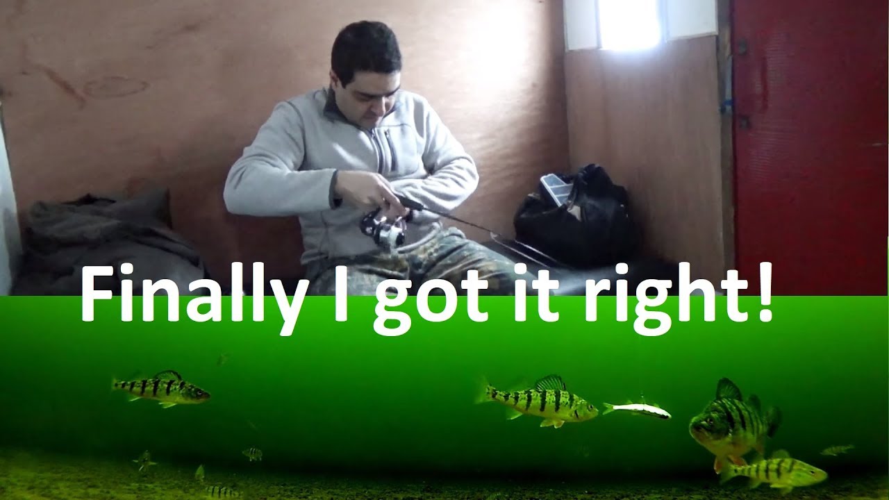 My last ice-fishing for perch in 2018 with Lindy Perch Talker (Lake Simcoe underwater)