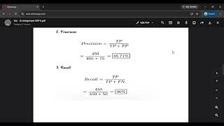 Machine Learning Using Python | Confusion Matrix, Accuracy, Precision & Recall – Solved Problem