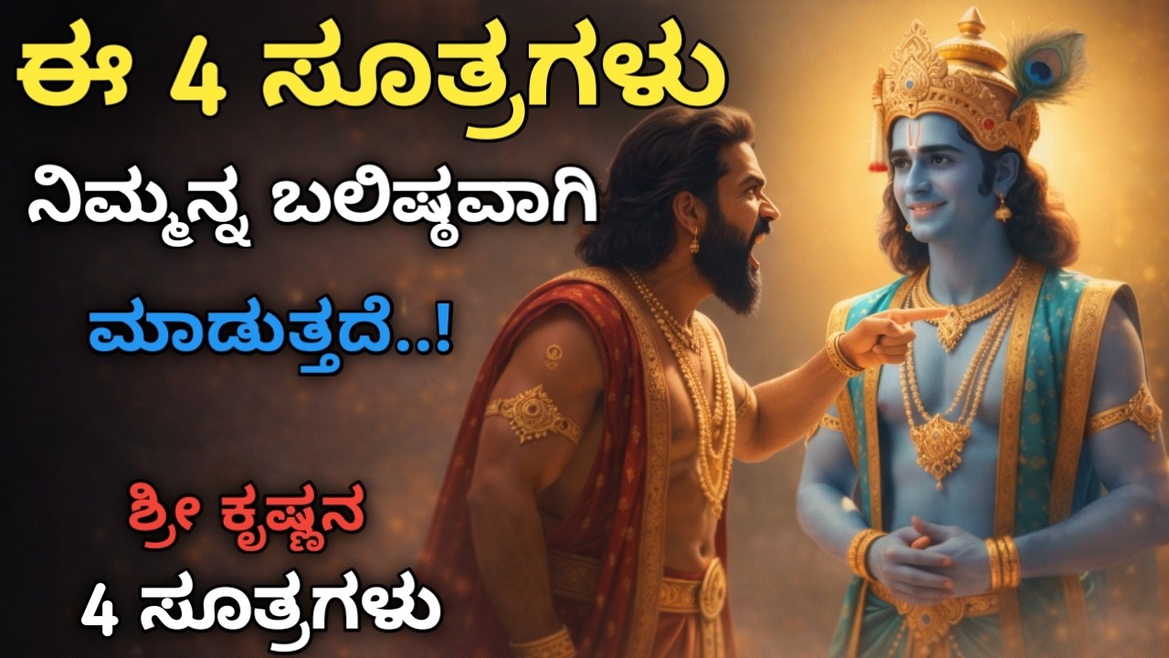 ಈ 4 ಸೂತ್ರಗಳು ನಿಮ್ಮನ್ನ ಬಲಿಷ್ಠವಾಗಿ ಮಾಡುತ್ತದೆ. These 4 secrets to help for success life. Shree krishna
