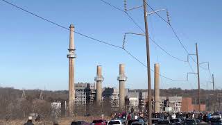 Springfield Power Plant Tower Explosion Demolition