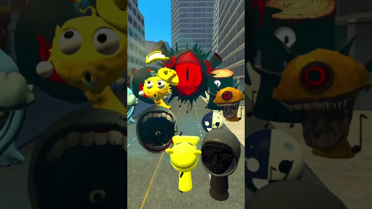 MUSTARD SPRUNKI RUN AWAY from EVIL MONSTERS FAMILY in Gmod!