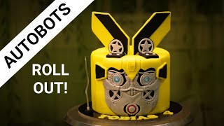 Making a single tier Transformers' Bumblebee head cake / Transformers theme cake @ArtCakes