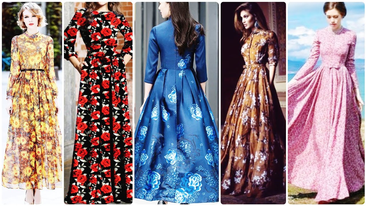 Trendy Stylish Graceful Floral Maxi Dress 2019/Long Shirts/Evening Dress