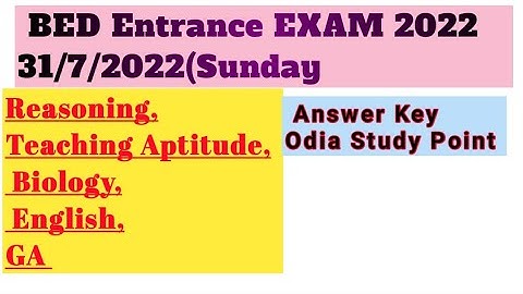 Bed Entrance Exam 2022 Scoring key unofficial//Reasoning/TA/English//Biology//