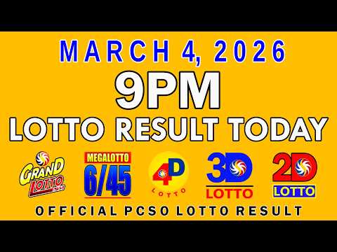 9pm Lotto Result Today PCSO March 4 2026